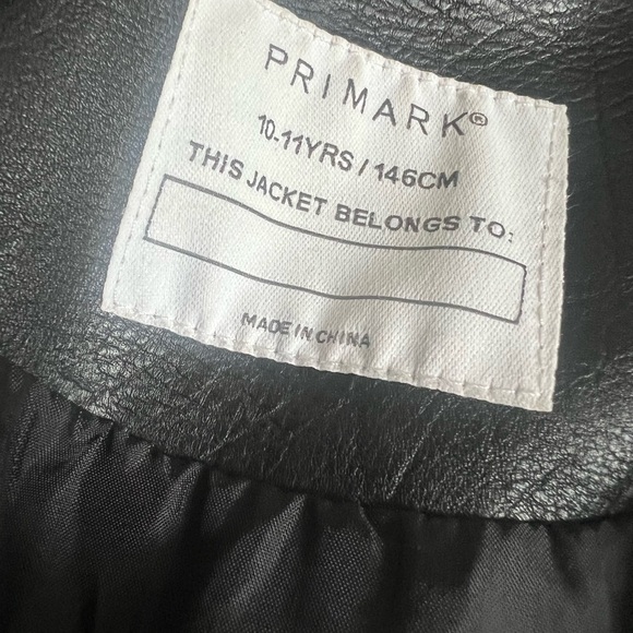 Primark Black Kids Faux Leather Jacket - Picture 3 of 8